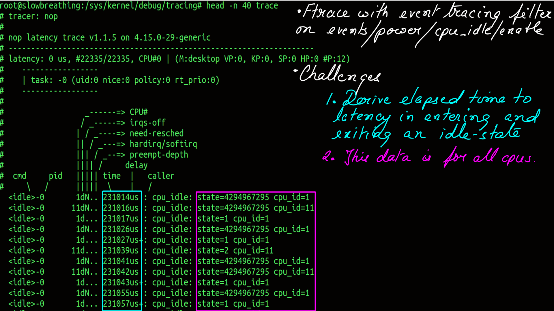 Image: figure-18: <strong>CPUIDLE:ftrace raw data</strong>